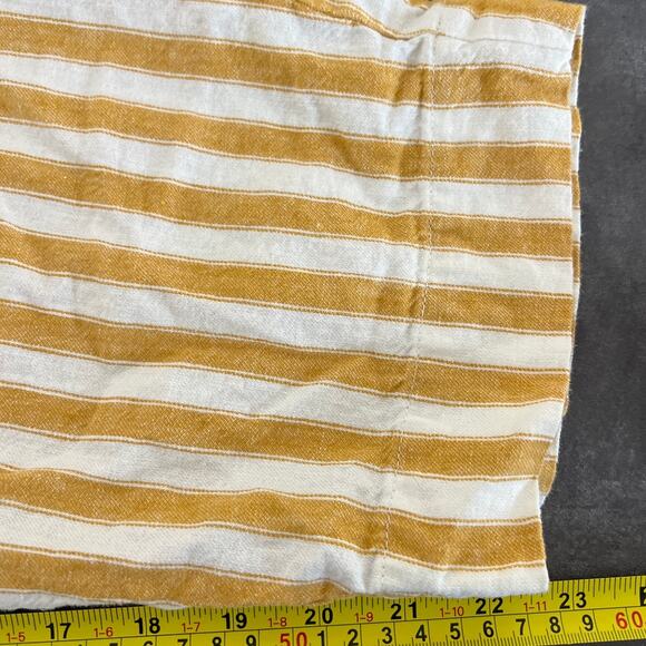 Madewell XL Tapered Huston Pull-On Crop Pants in Stripe White Yellow - Picture 6 of 7